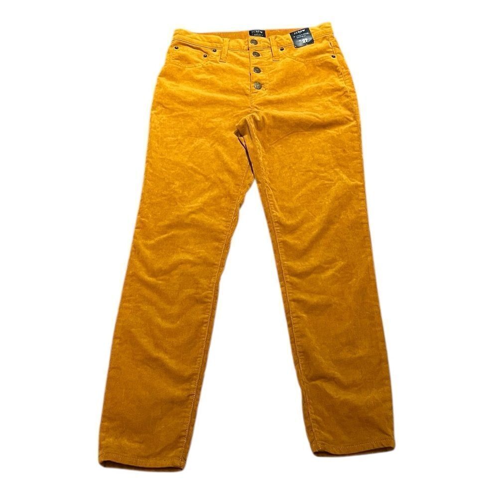 J.Crew Women’s 9” High-Rise Skinny Mustard Yellow Corduroy Pants, Size 27,‎ NWT